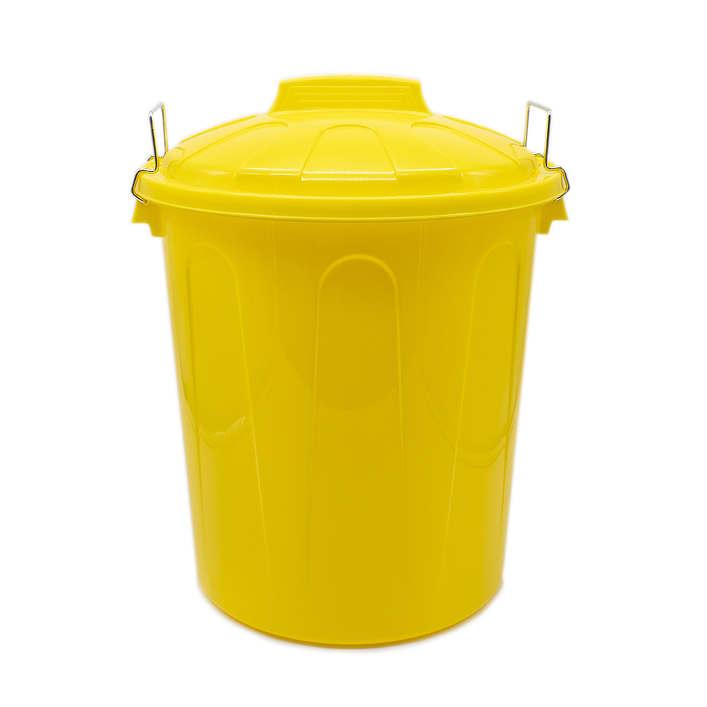 Cubo basura plastico comunidad con tapa 21 Litros Amarillo