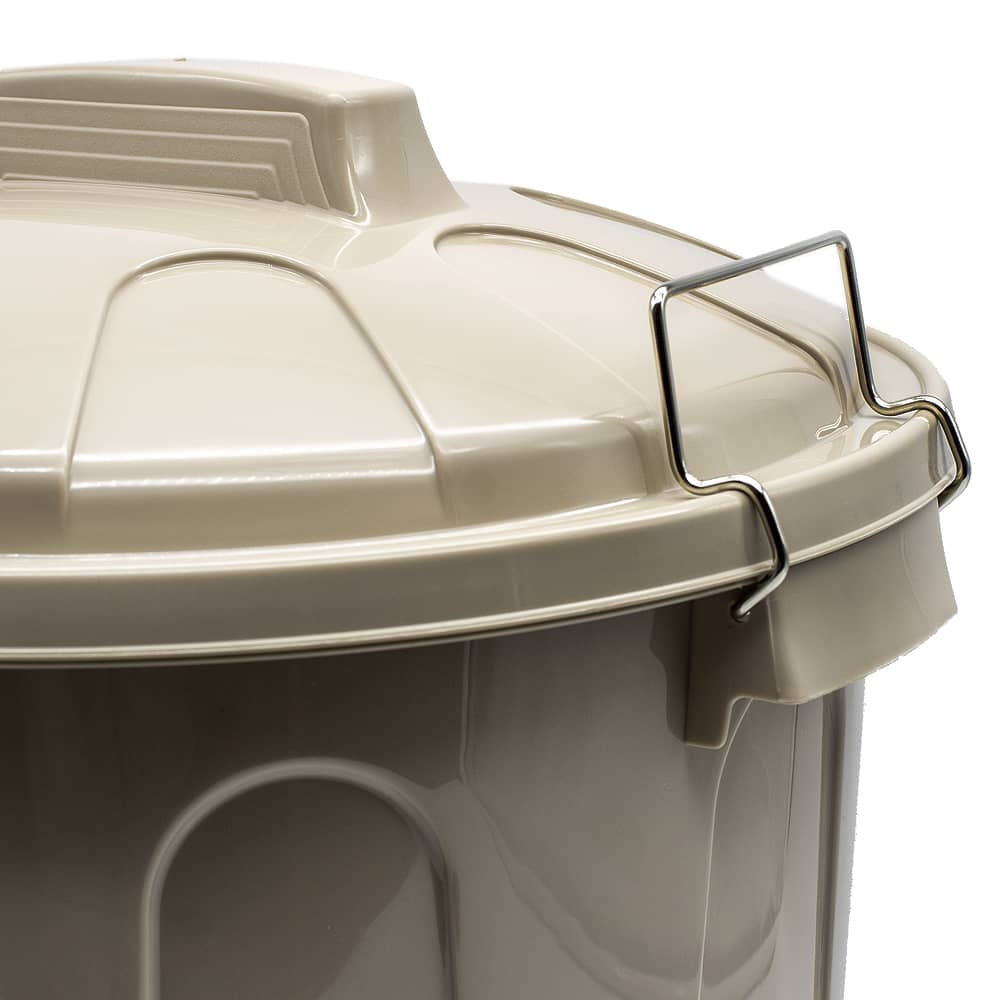 Cubo basura plastico comunidad con tapa 21 Litros Beige
