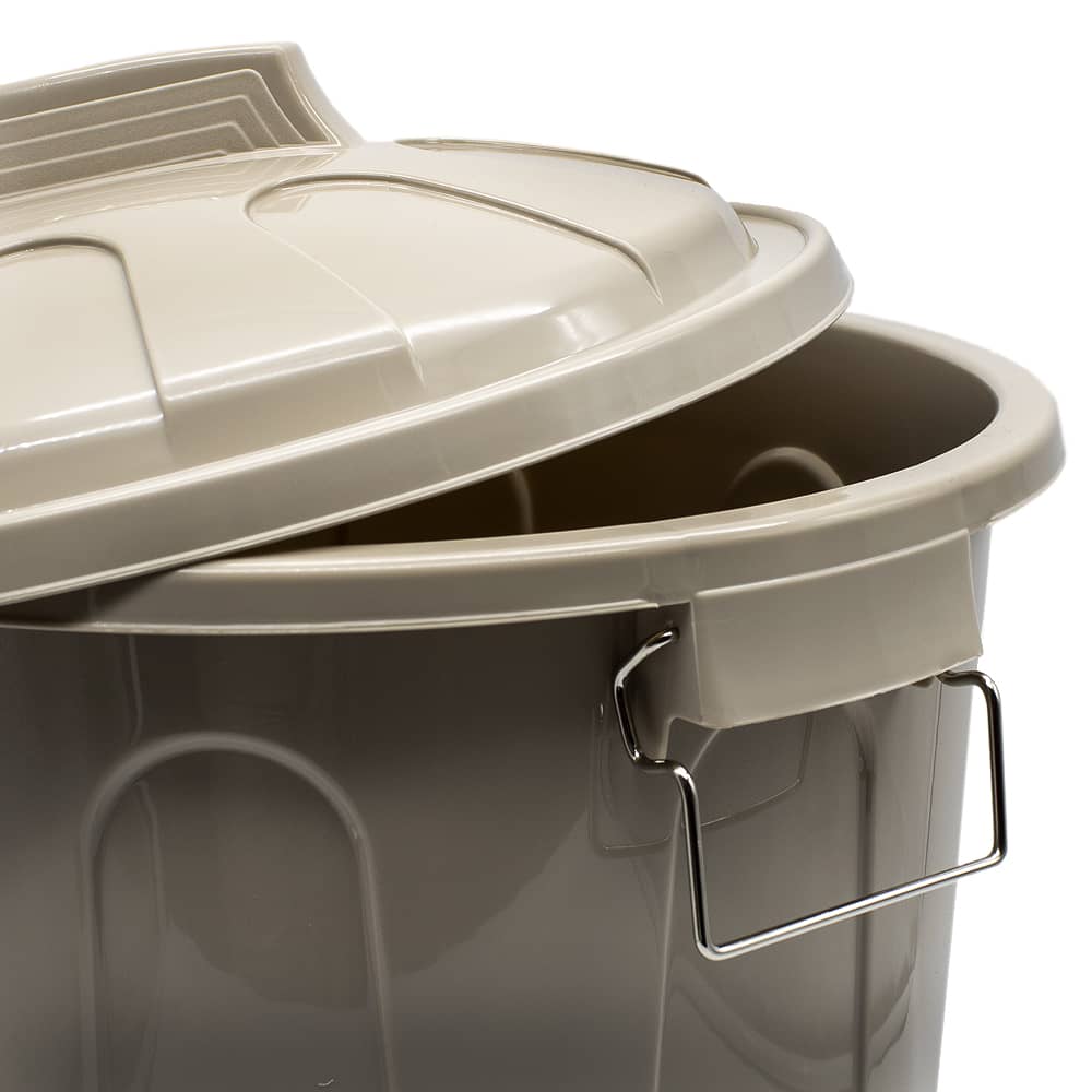 Cubo basura plastico comunidad con tapa 21 Litros Beige