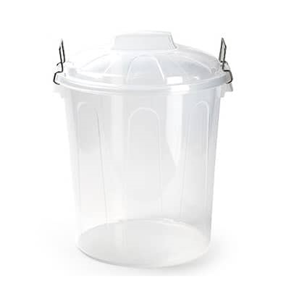 Cubo basura plastico comunidad con tapa 21 Litros Transparente