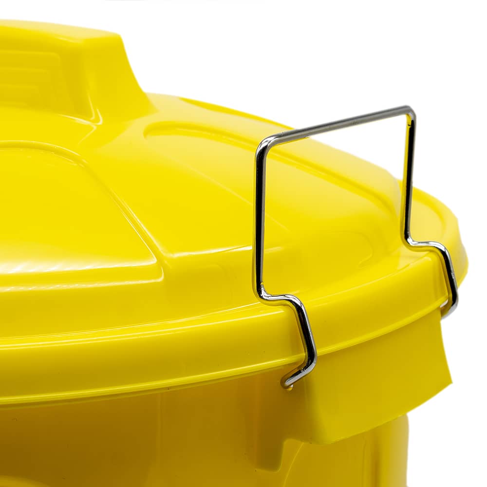 Cubo basura plastico comunidad con tapa 51 Litros Amarillo