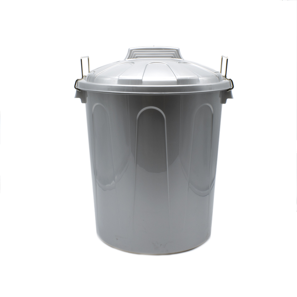 Cubo basura plastico comunidad con tapa 51 Litros Gris