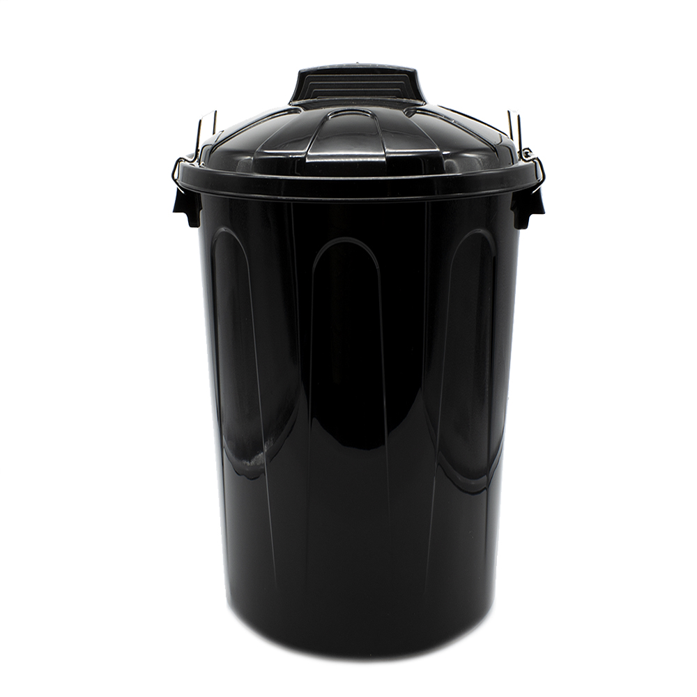 Cubo basura plastico comunidad con tapa 51 Litros Negro