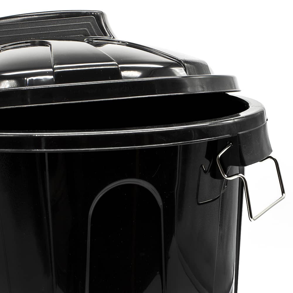 Cubo basura plastico comunidad con tapa 51 Litros Negro