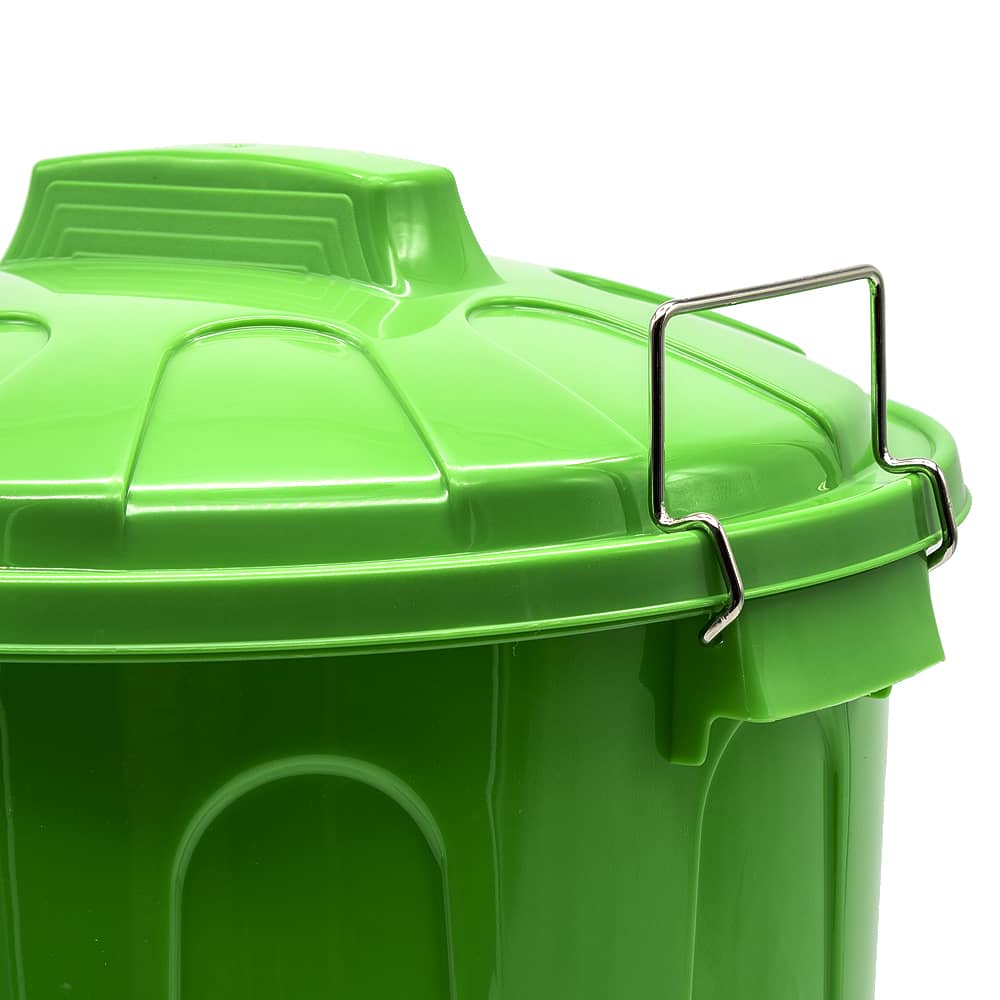 Cubo basura plastico comunidad con tapa 51 Litros Verde