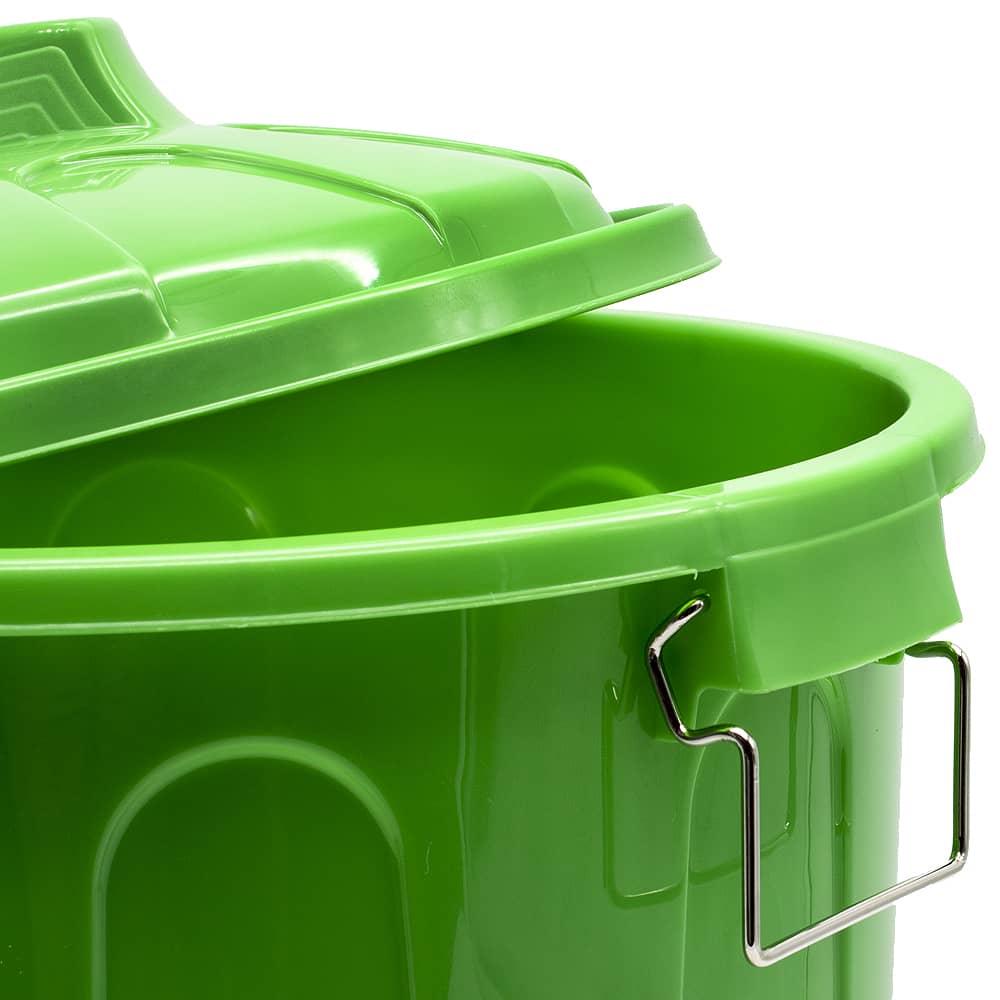 Cubo basura plastico comunidad con tapa 51 Litros Verde