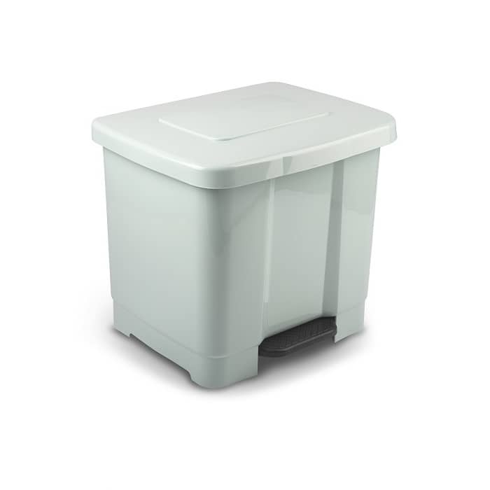 Cubo basura reciclaje plastico apertura pedal 35 Litros Verde claro