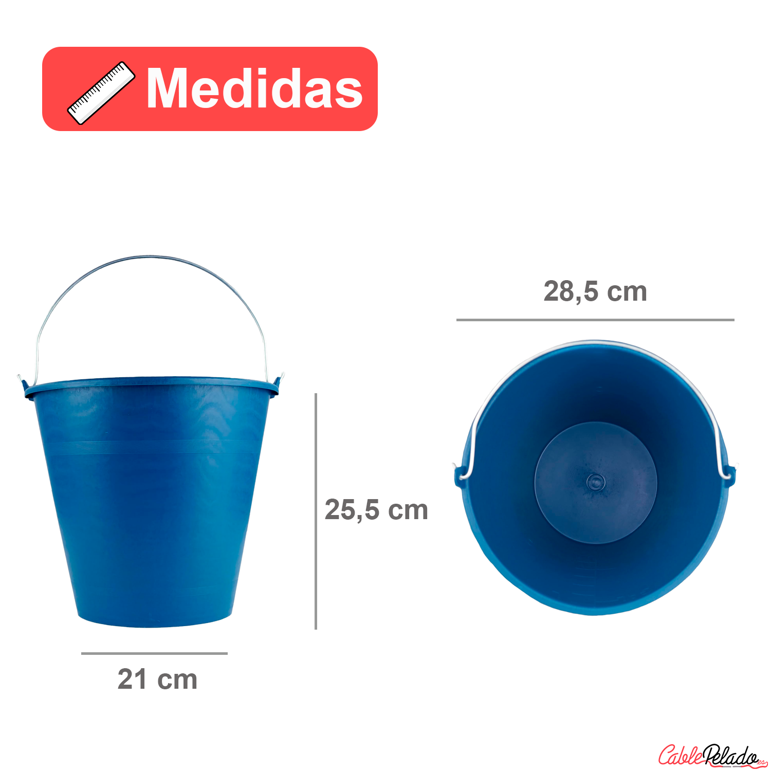 Cubo Engomado Plástico 12 Litros  Azul