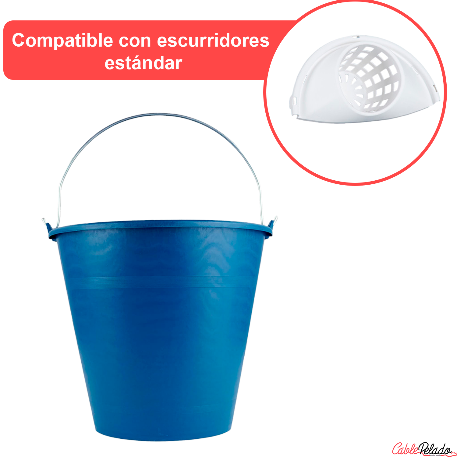 Cubo Engomado Plástico 12 Litros  Azul
