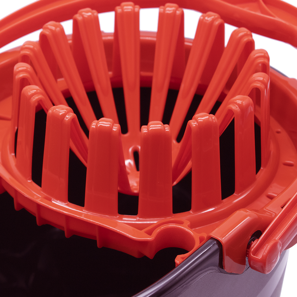 Cubo Fregona Escurrefacil menos esfuerzo para escurrir 14 Litros Rojo