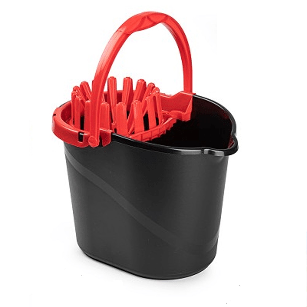 Cubo Fregona Escurrefacil menos esfuerzo para escurrir 14 Litros Rojo