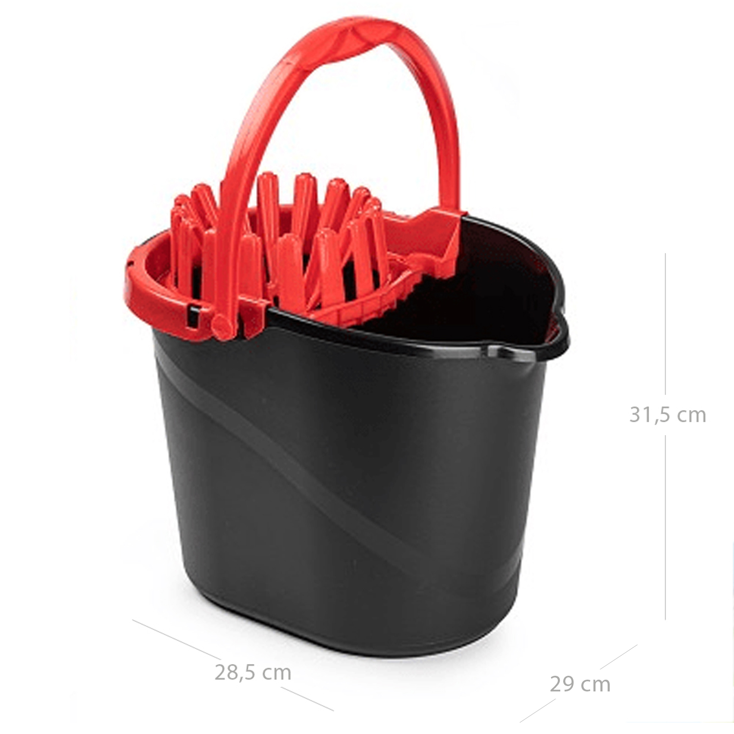 Cubo Fregona Escurrefacil menos esfuerzo para escurrir 14 Litros Rojo