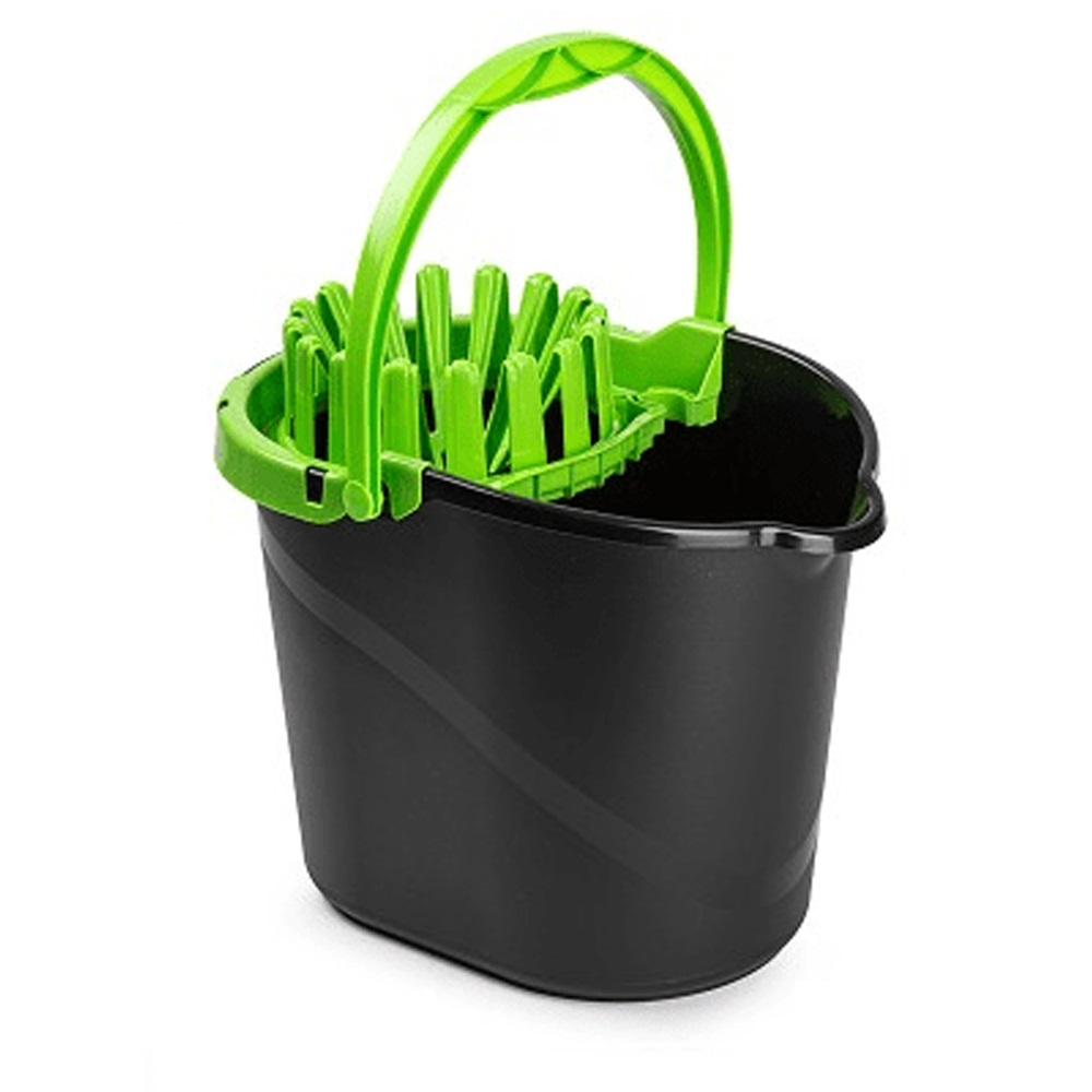 Cubo Fregona Escurrefacil menos esfuerzo para escurrir 14 Litros Verde