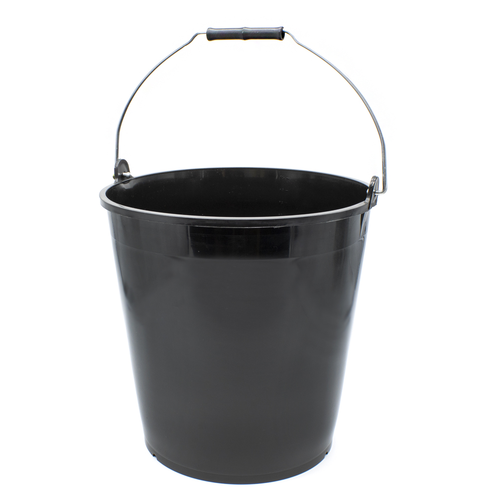 Cubo plastico reciclado engomados 15 Litros Negro