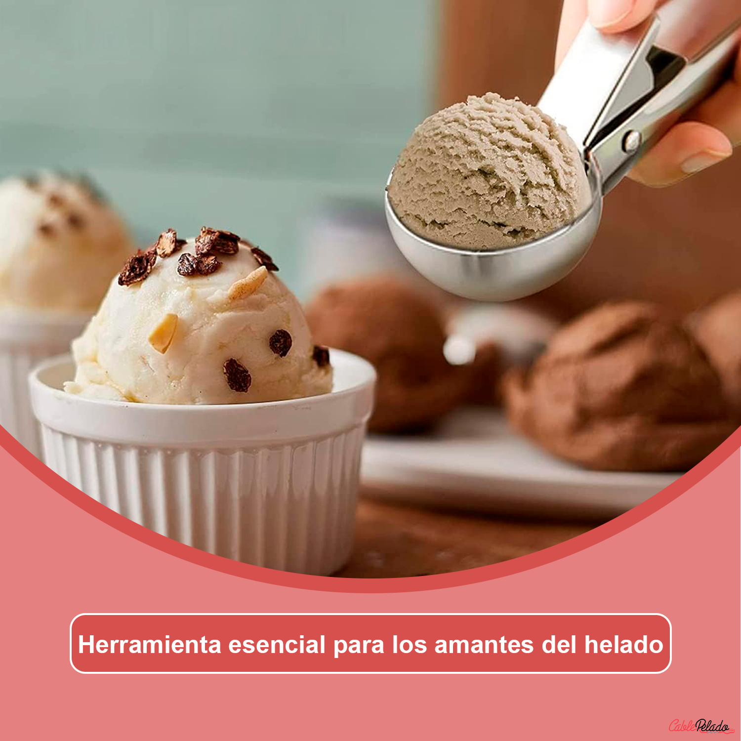 Cuchara Para Helado De Acero Inoxidable 6 cm Plateado