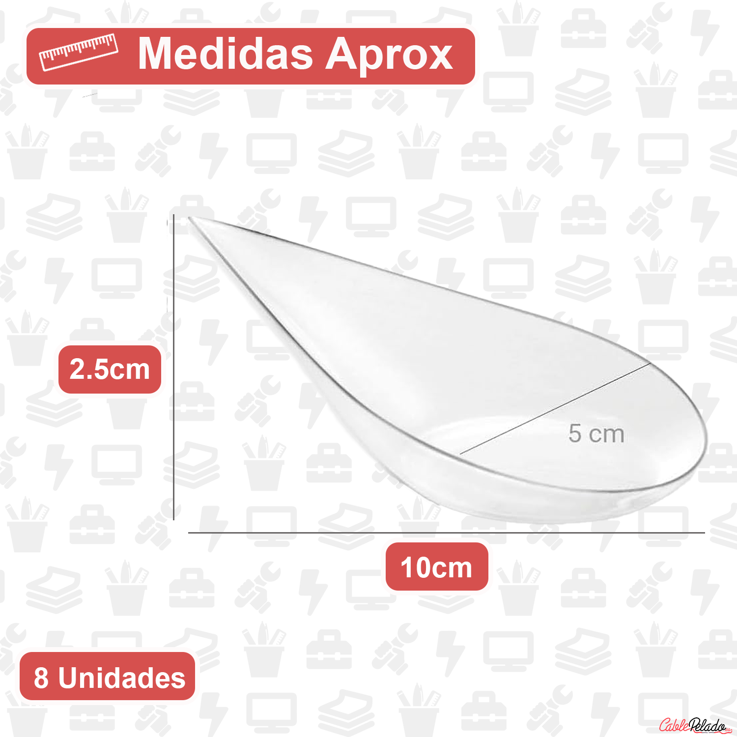 Cucharas Catering Plástico Reciclable (Pack 8 unidades)  Transparente