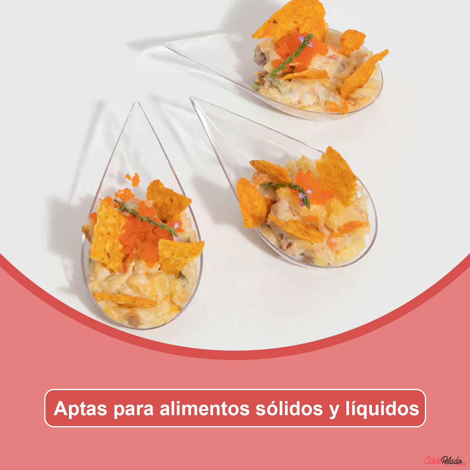 Cucharas Catering Plástico Reciclable (Pack 8 unidades)  Transparente