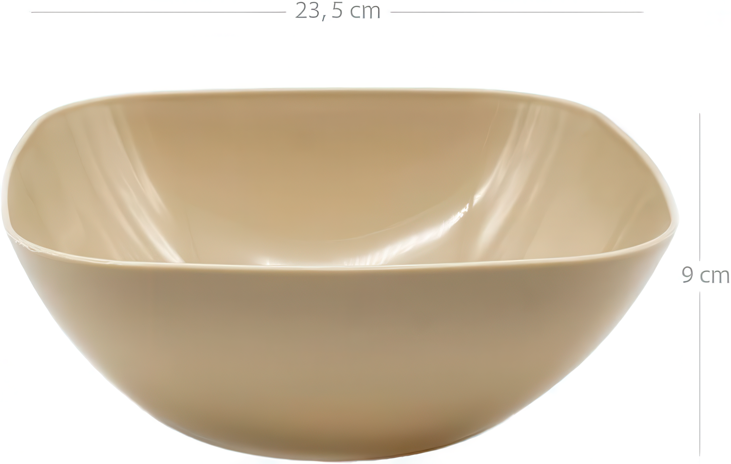 Cuenco de plastico cuadrado para comida Bol 2.7 Litros Marron