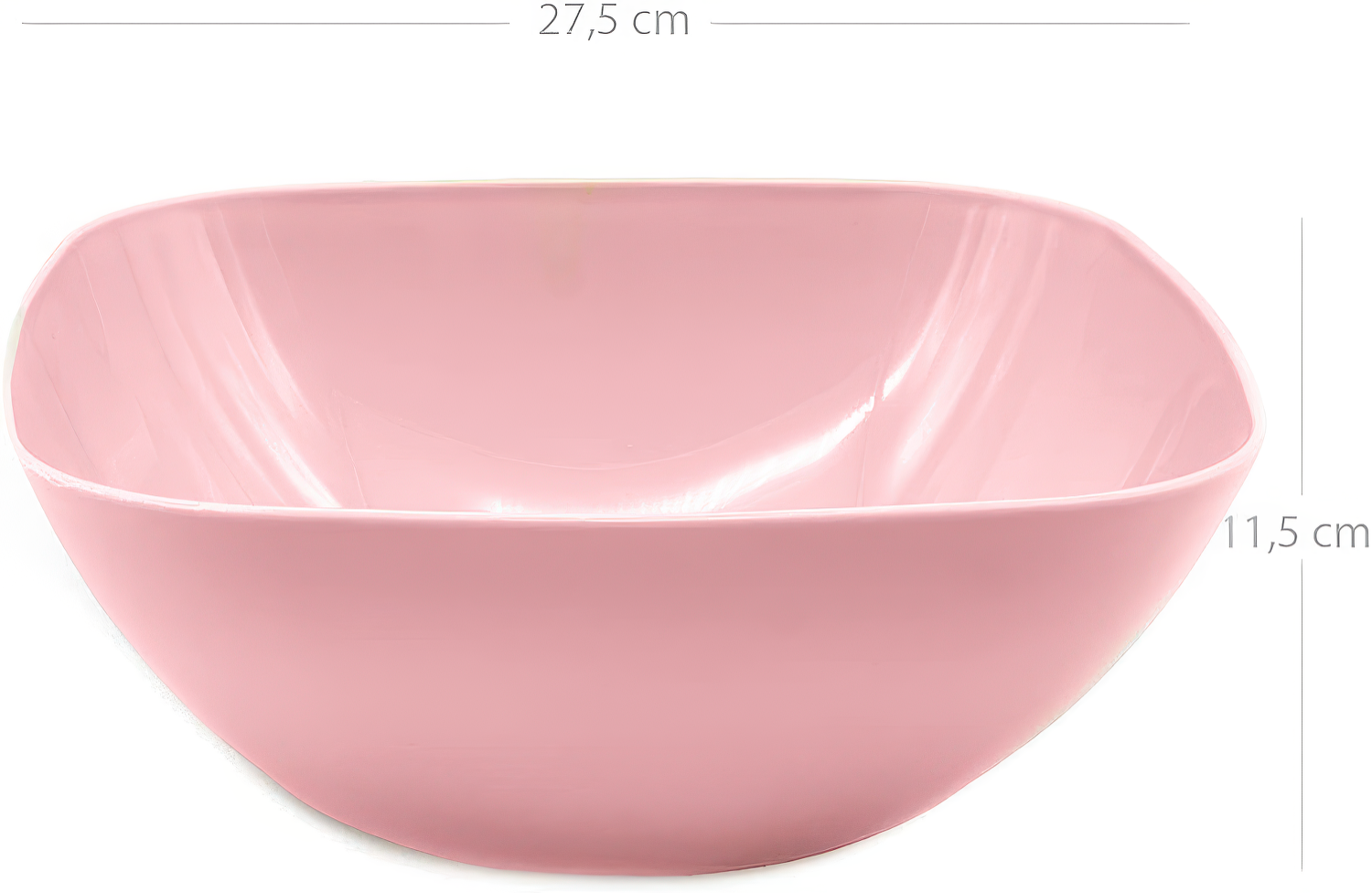 Cuenco de plastico cuadrado para comida Bol 4.8 Litros Rosa