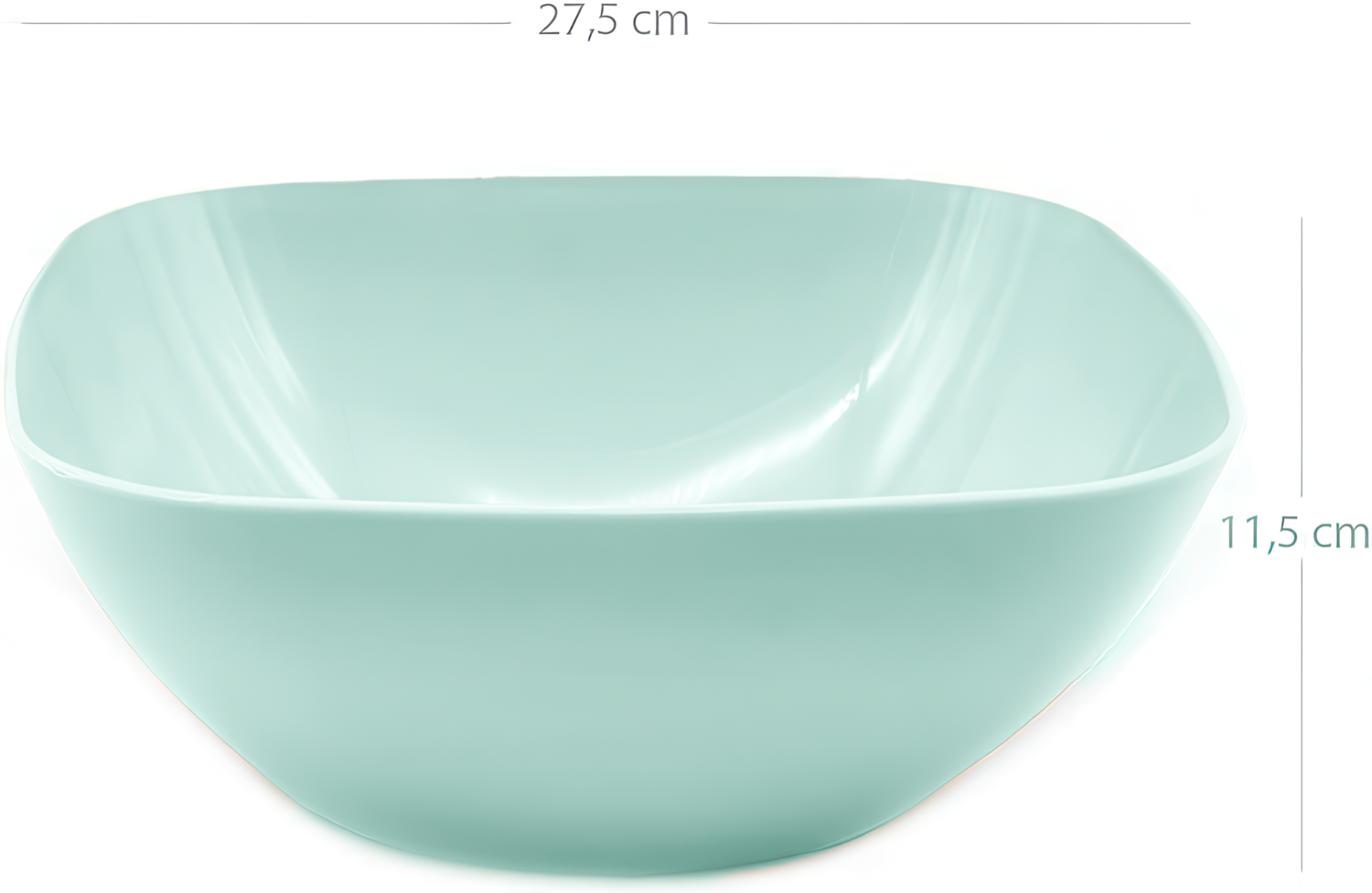 Cuenco de plastico cuadrado para comida Bol 4.8 Litros Verde