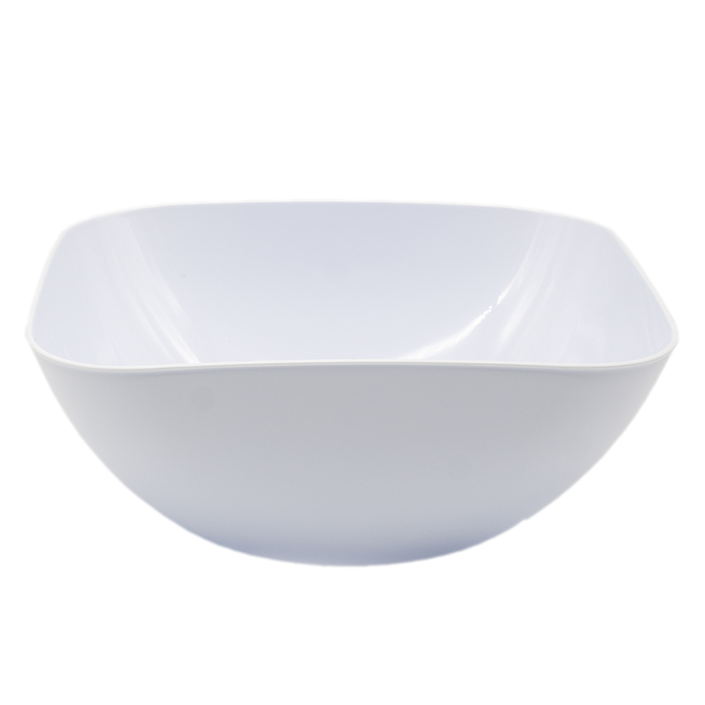Cuenco de plastico cuadrado para comida Bol 4.8 Litros Blanco