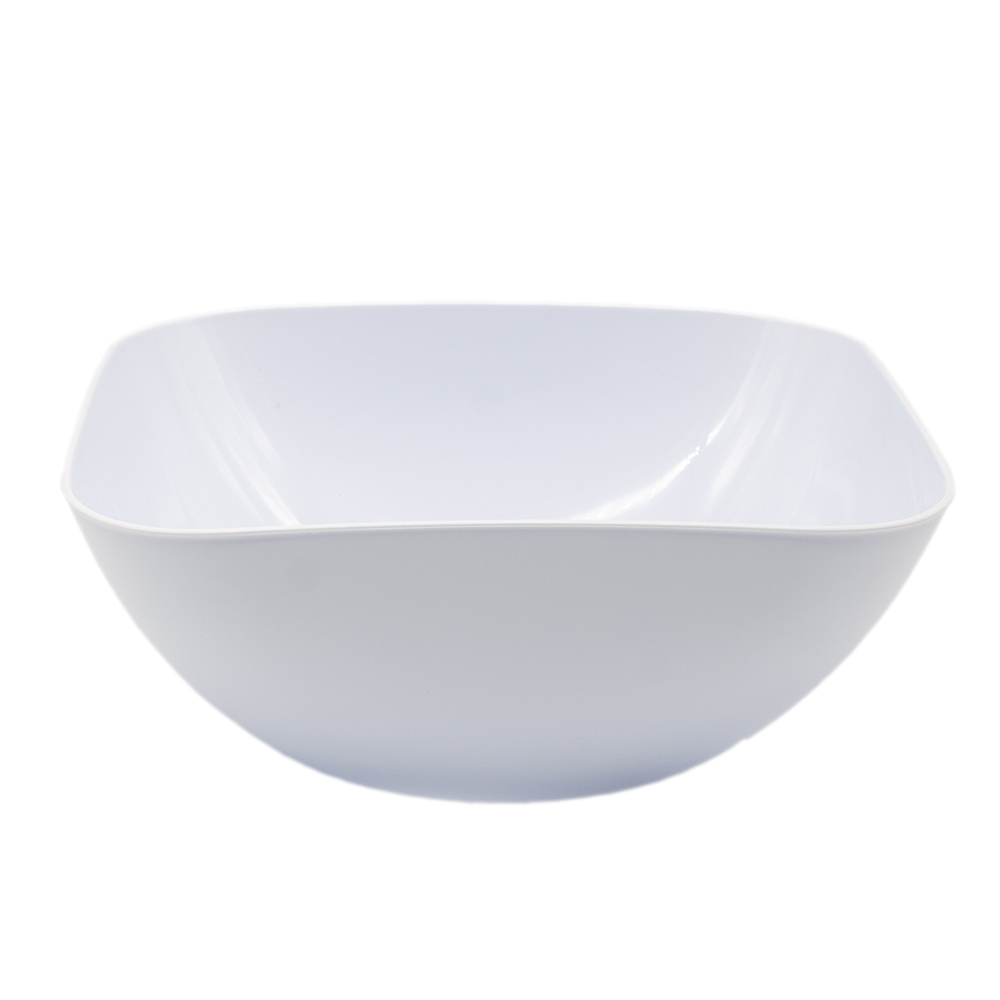 Cuenco de plastico cuadrado para comida Bol 2.7 Litros Blanco