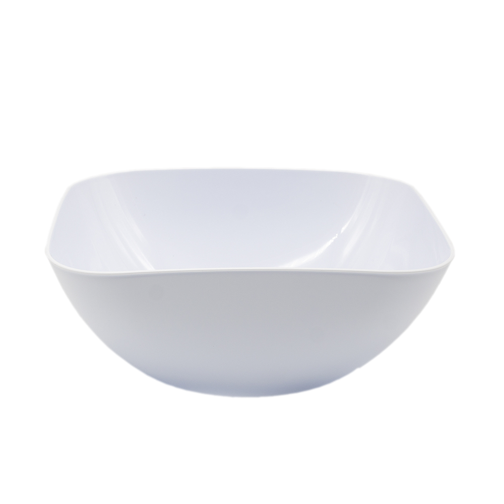 Cuenco de plastico cuadrado para comida Bol 1.8 Litros Blanco
