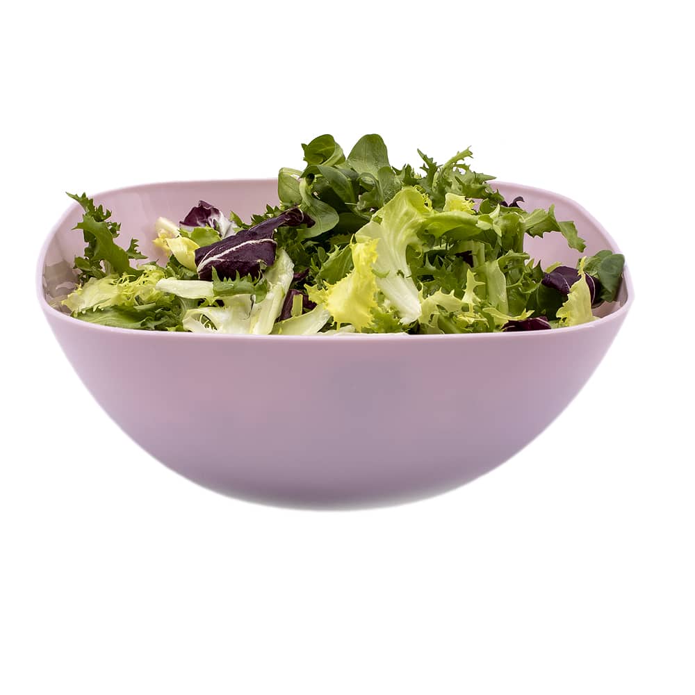 Cuenco de plastico cuadrado para comida Bol 2.7 Litros Rosa claro