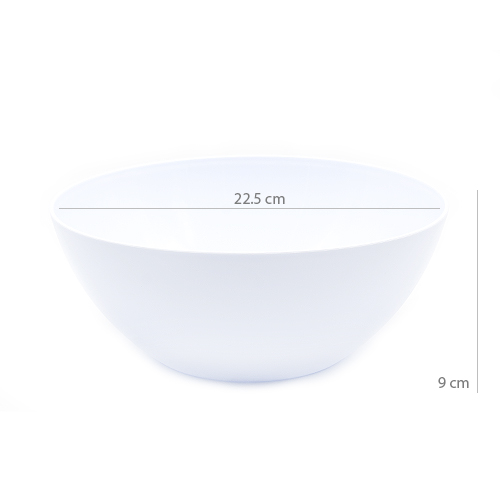 Cuenco de plastico para comida Bol 2.4 Litros Blanco