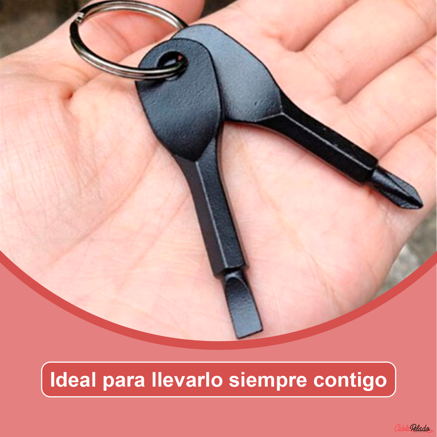 Destornillador En Llavero De Bolsillo  Negro