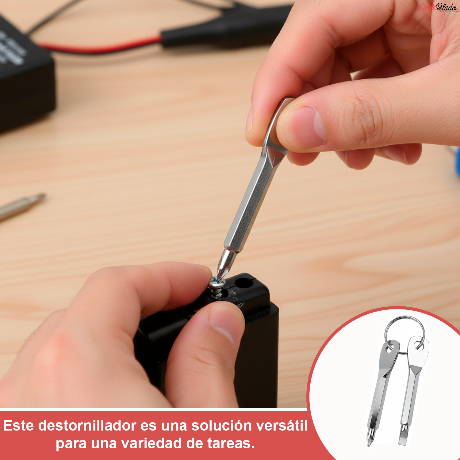 Destornillador En Llavero De Bolsillo  Plateado