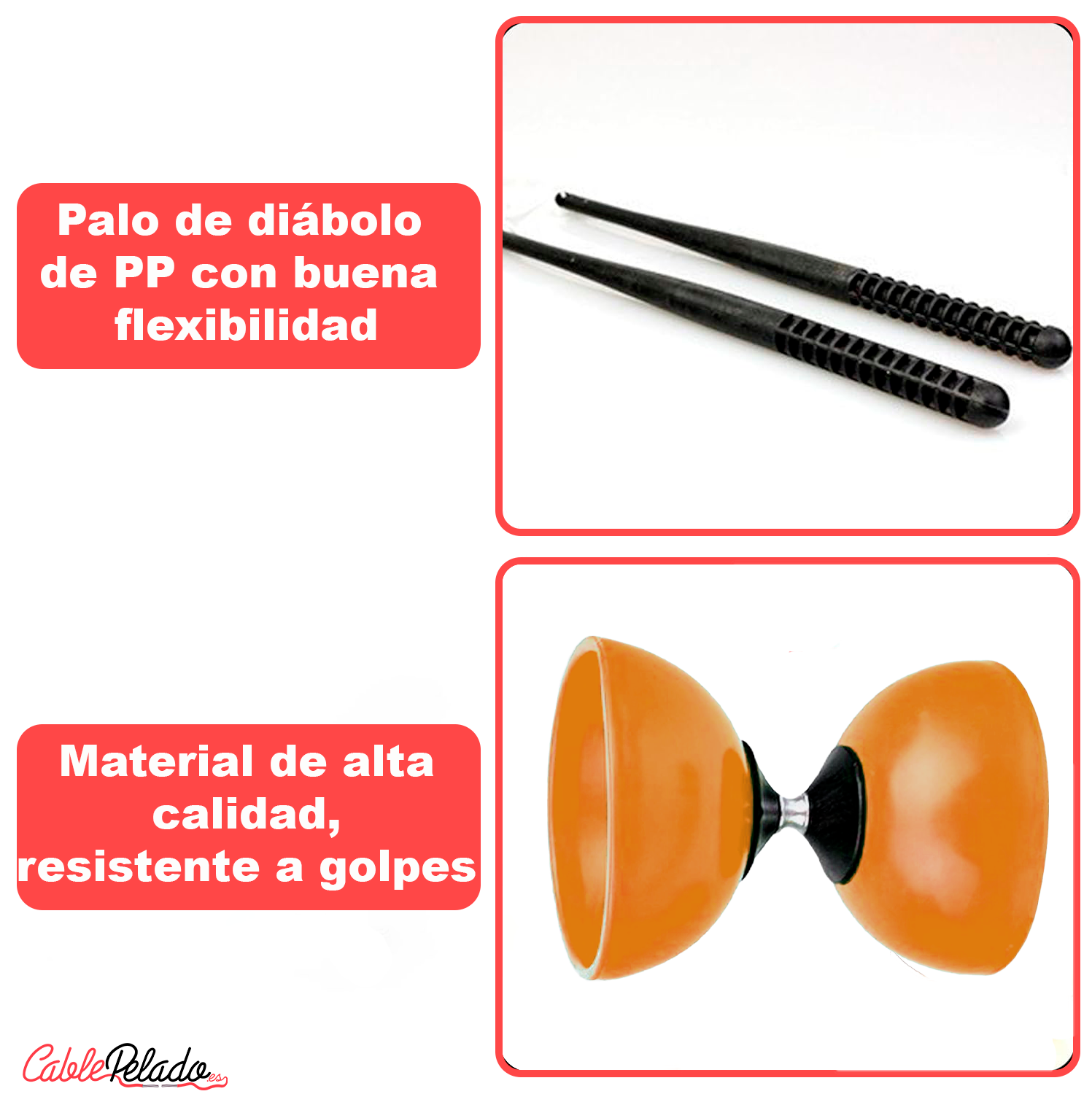 Diábolo Para Malabares  Naranja