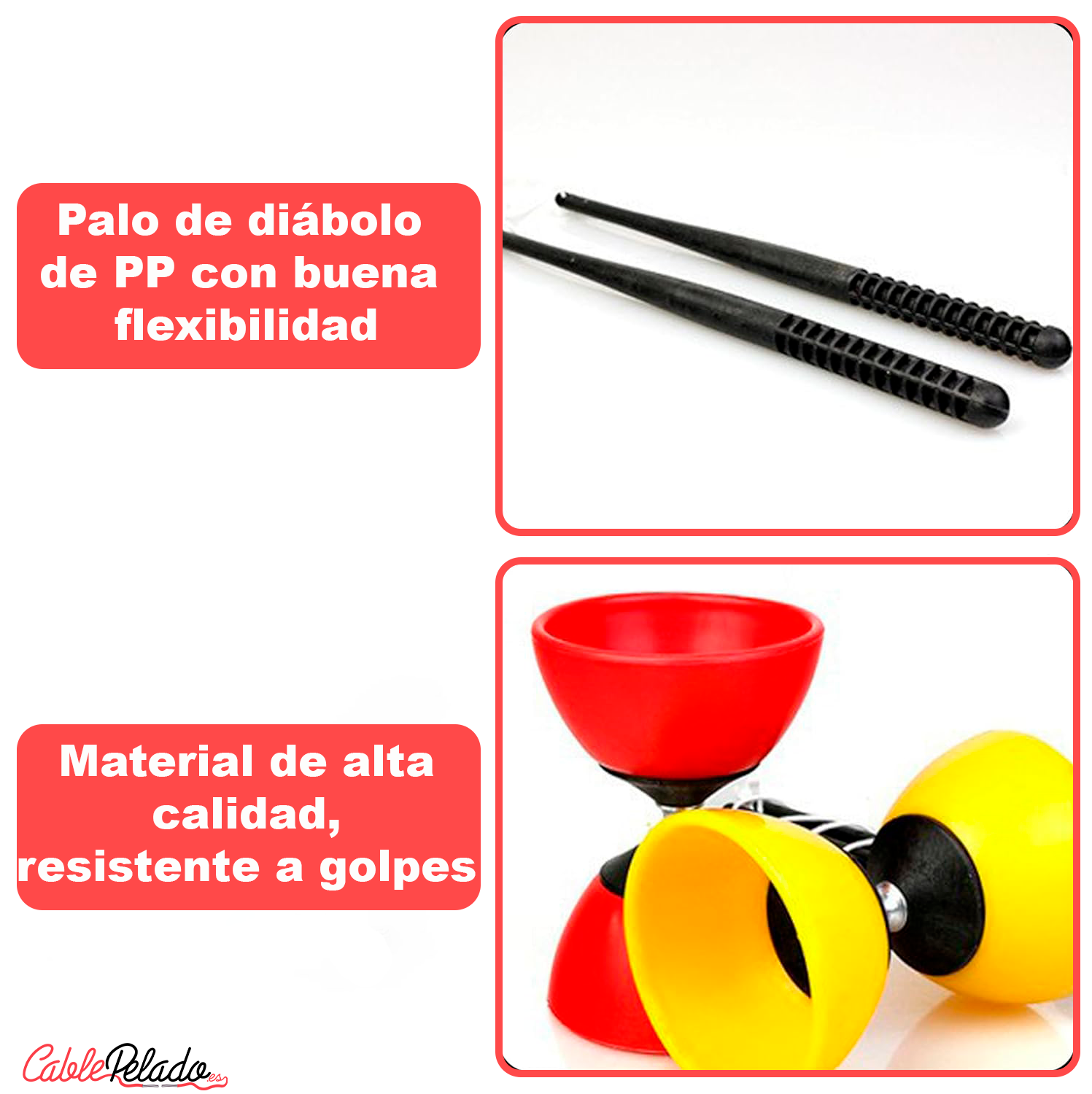 Diábolo Para Malabares  Rojo