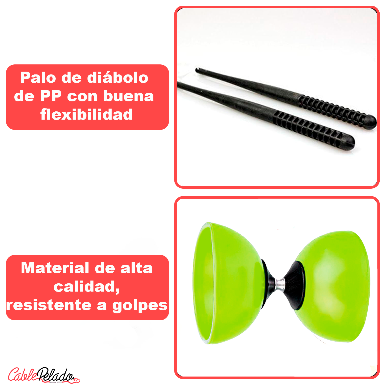 Diábolo Para Malabares  Verde