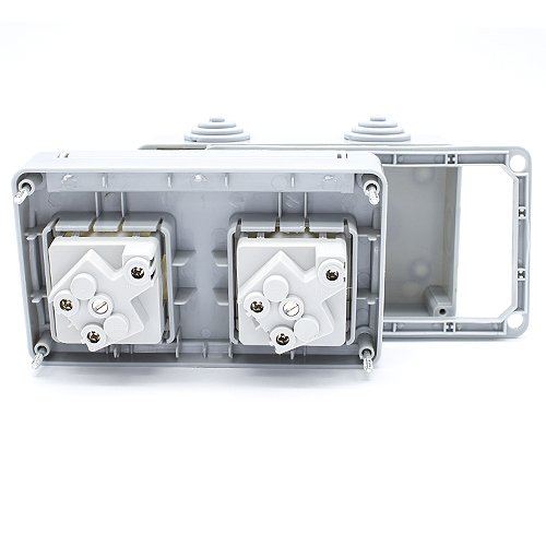 Doble base enchufe estanco 16A IP55  Blanco