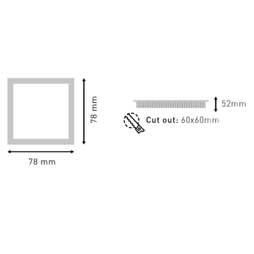 Downlight panel cuadrado Luz Neutra    8W