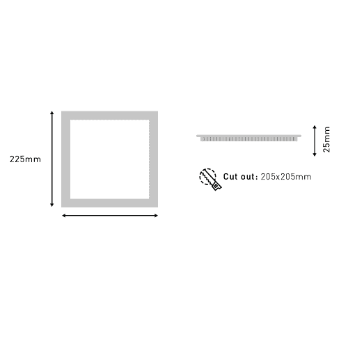 Downlight panel cuadrado Luz Neutra    18W