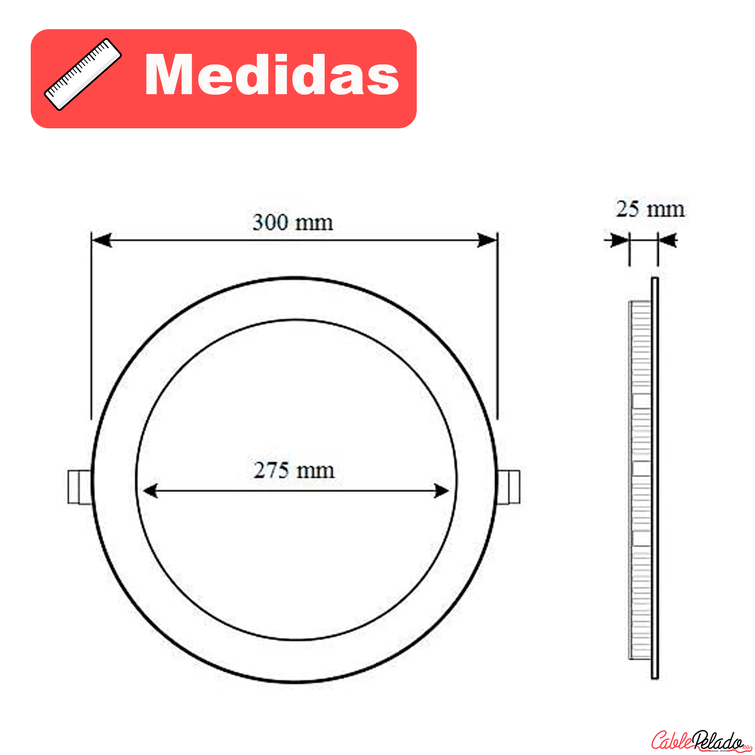 Downlight panel redondo Luz Blanca    24W