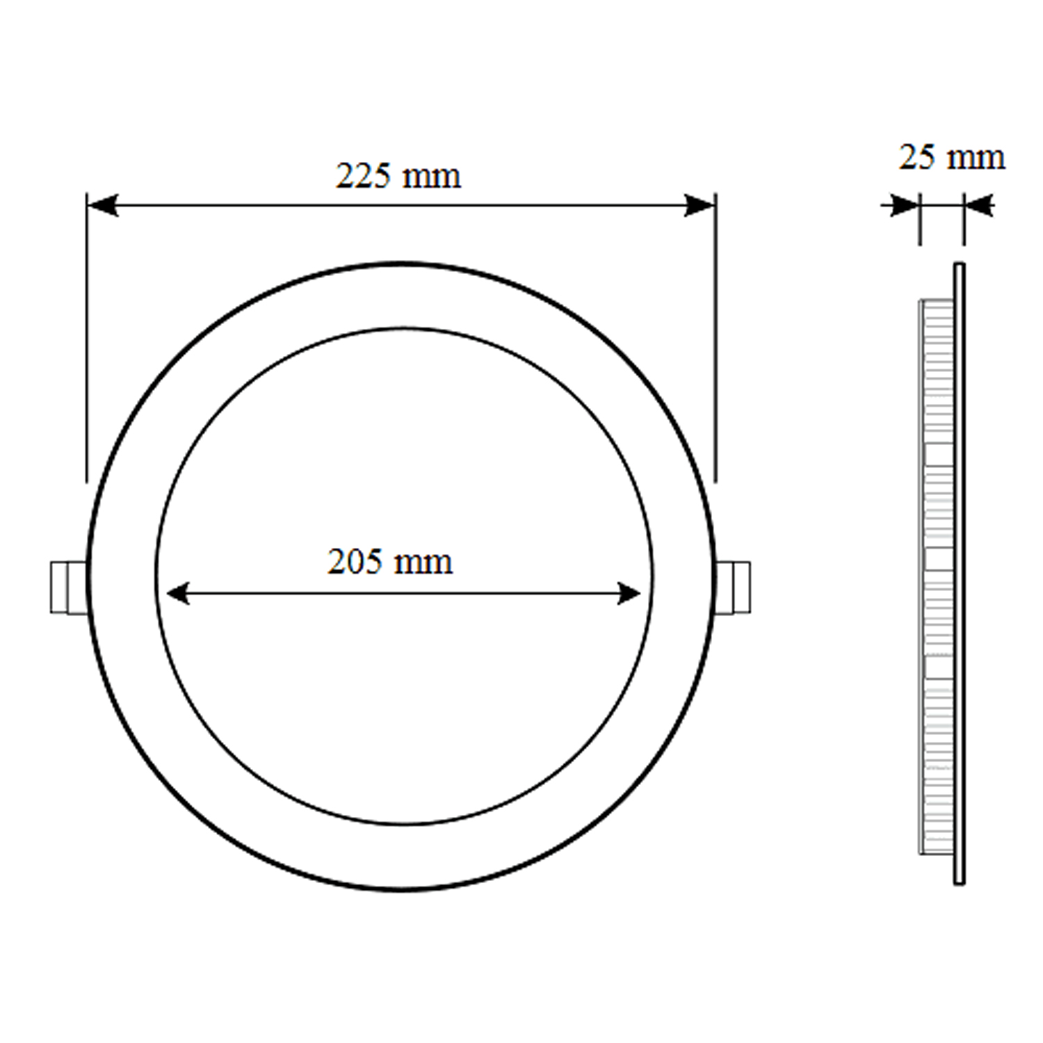 Downlight panel redondo Luz Calida    18W
