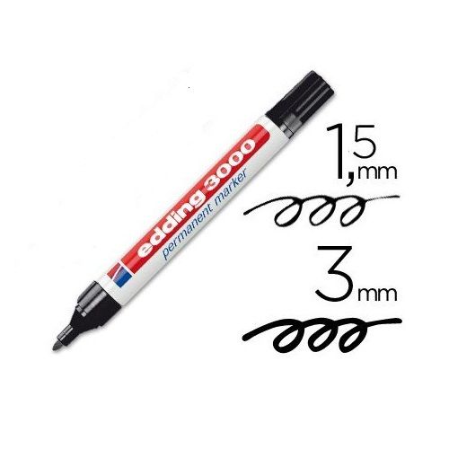 Edding 3000 Marcador Permanente Punta Redonda  Negro