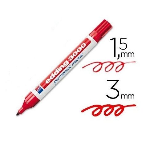 Edding 3000 Marcador Permanente Punta Redonda  Rojo