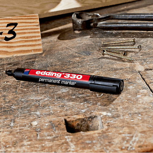 Edding 330 Marcador Permanente Punta biselada  Negro