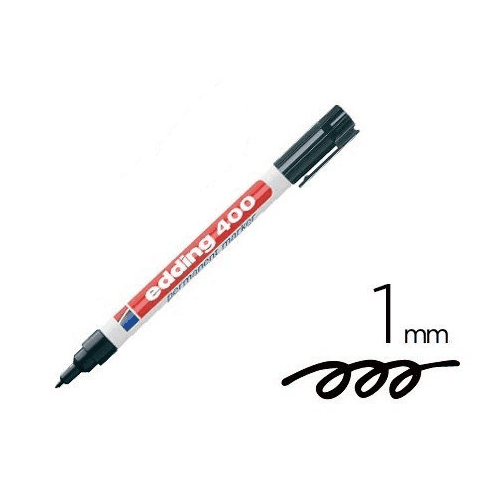 edding 400 marcador permanente - negro - 1 rotulador - punta fina