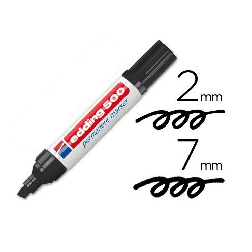 Edding 500 Marcador Permanente Punta biselada  Negro