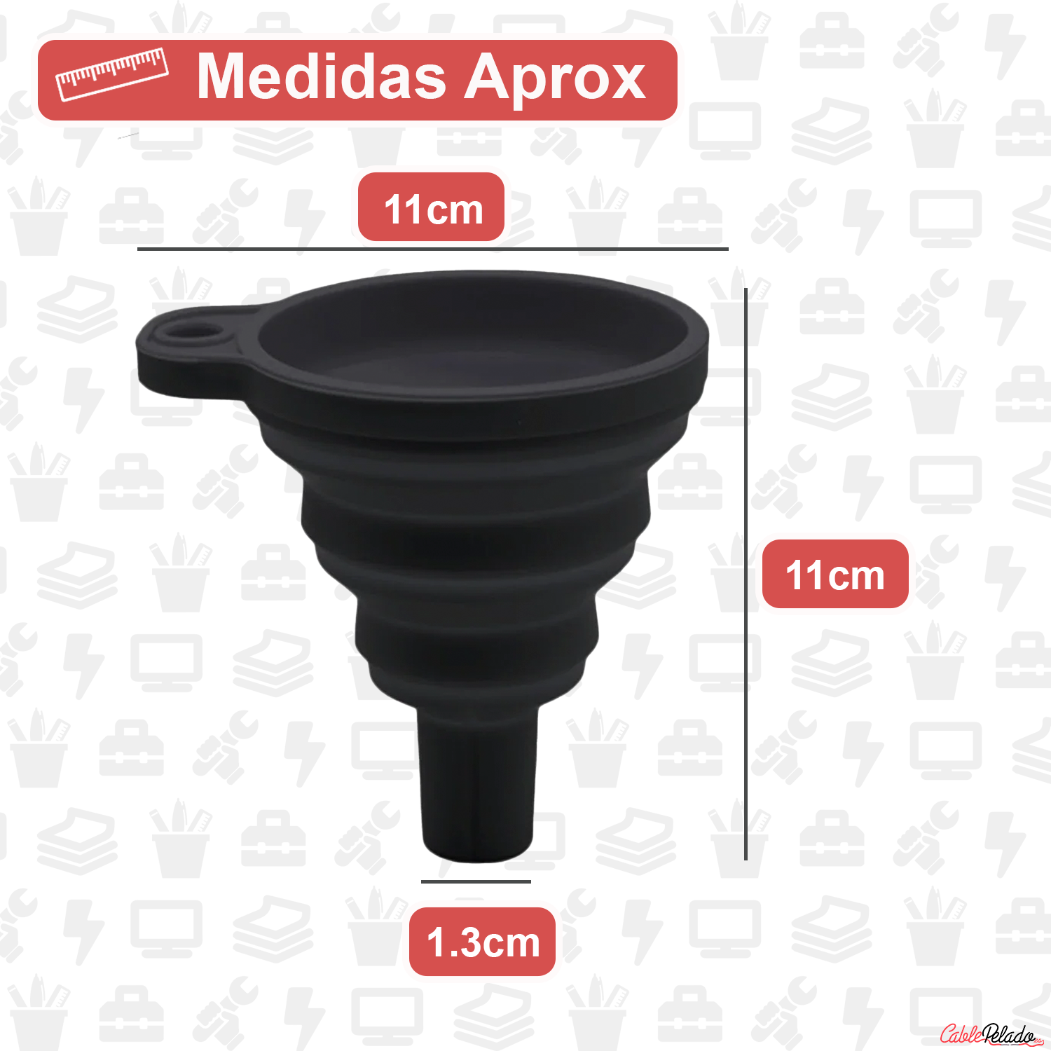 Embudo De Silicona Universal Para Líquidos De Automóvil  Negro