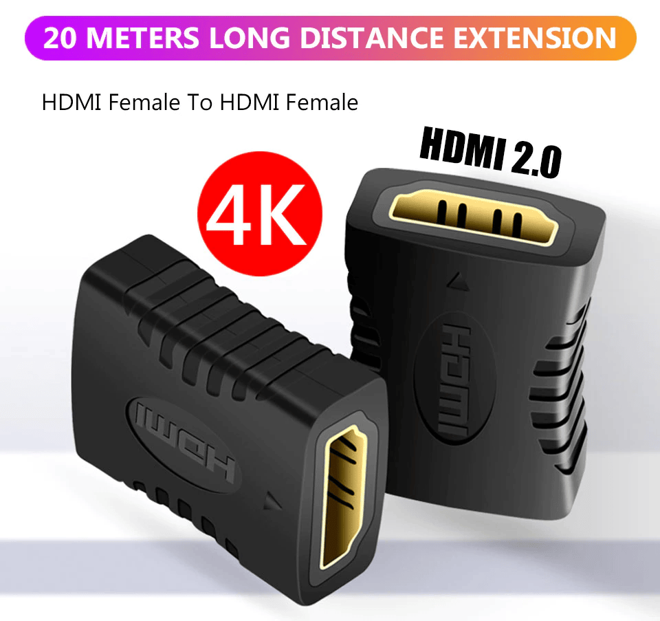 Empalme HDMI hembra  Negro