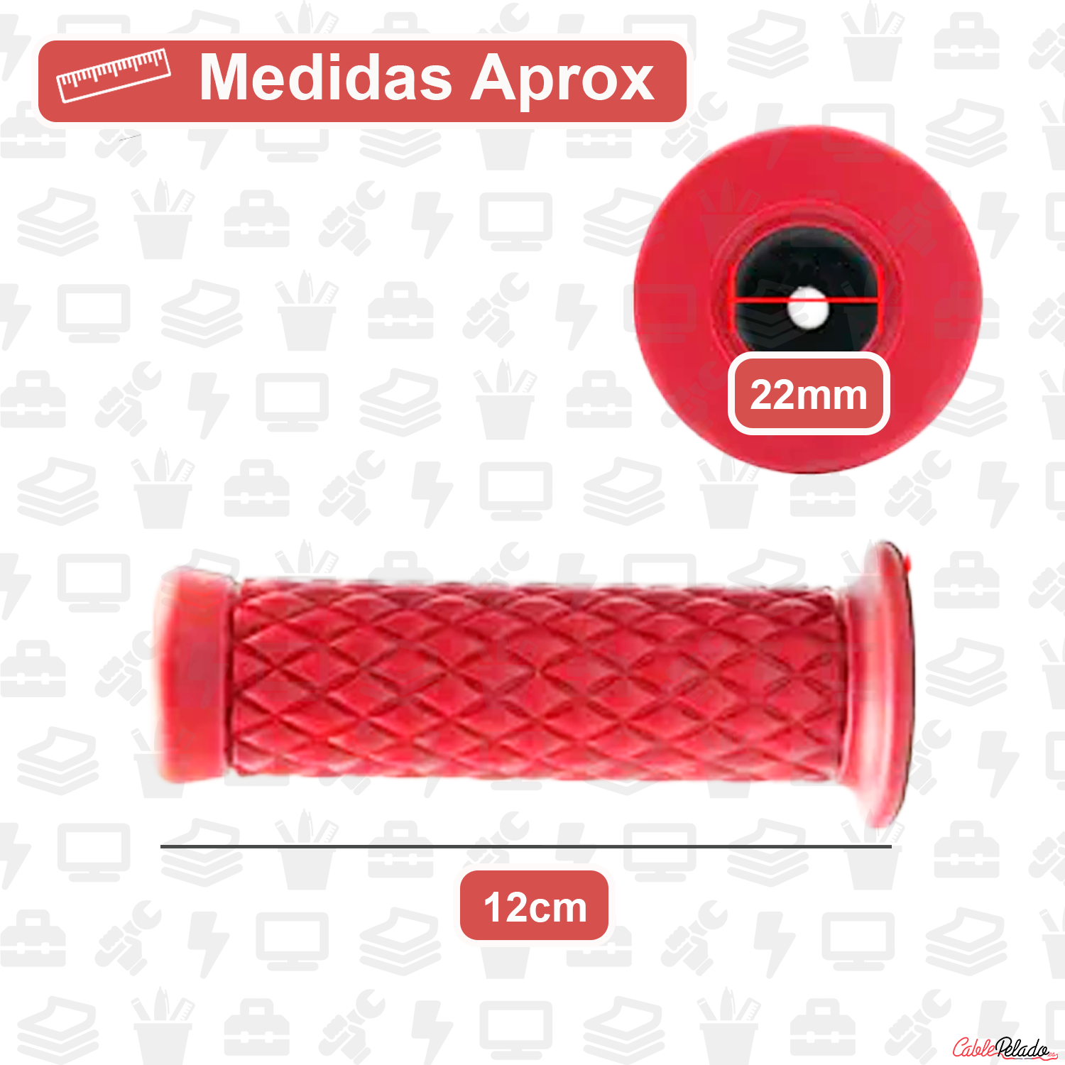 Empuñadura Para Manillar Motocicleta 22 Mm Rojo (2 Uds)