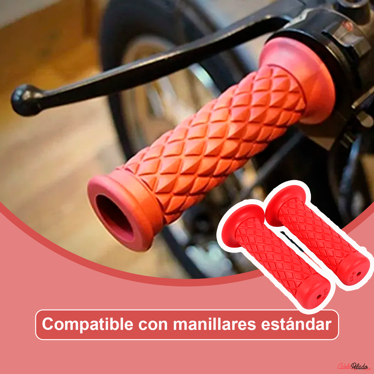 Empuñadura Para Manillar Motocicleta 22 Mm Rojo (2 Uds)