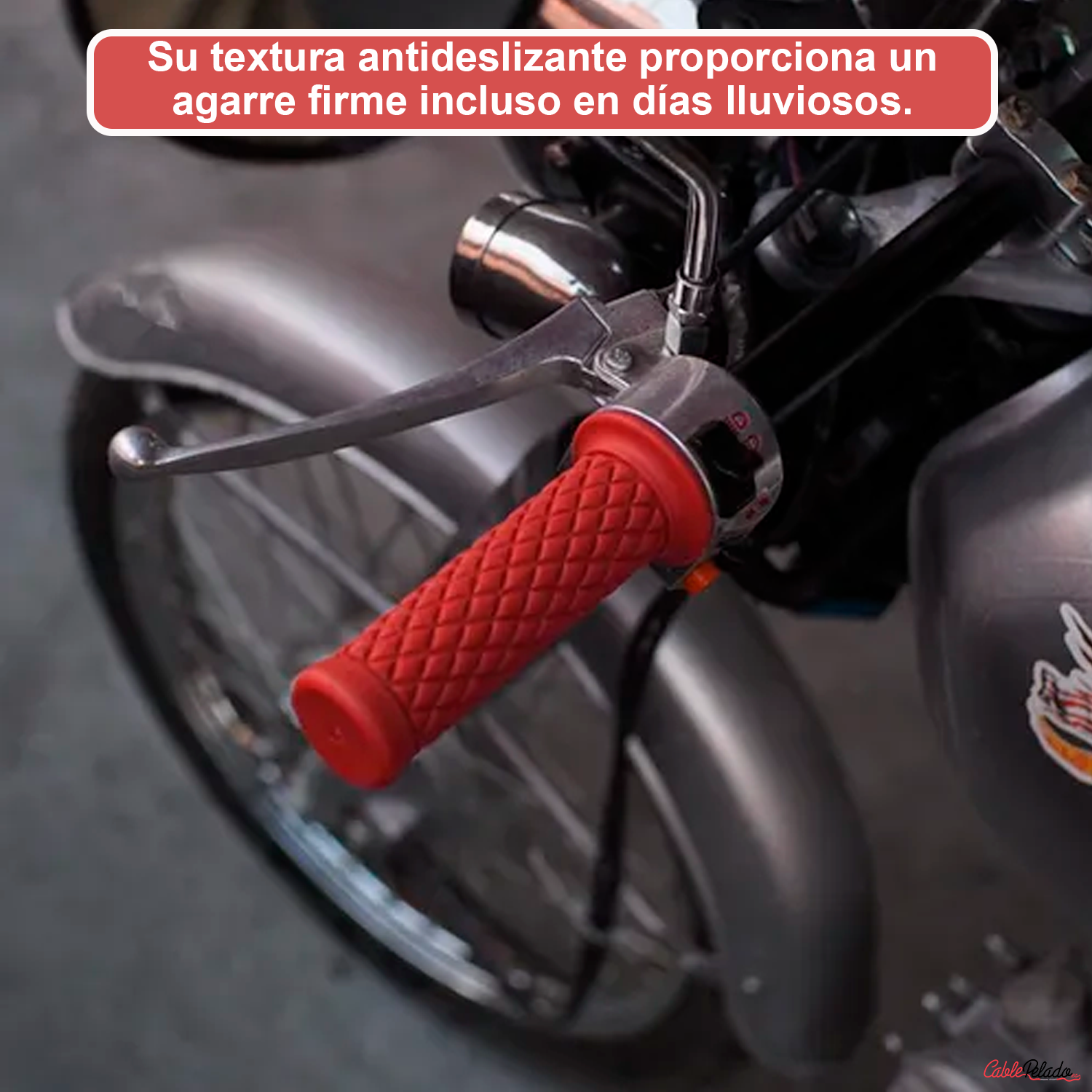 Empuñadura Para Manillar Motocicleta 22 Mm Rojo (2 Uds)