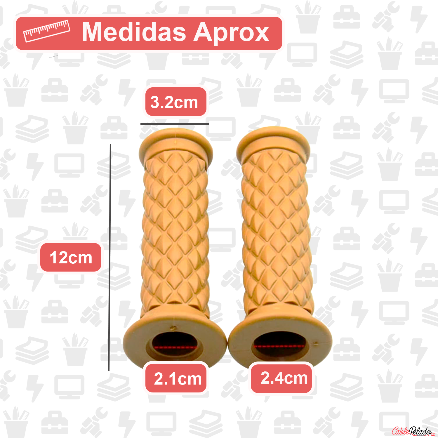 Empuñadura Para Manillar Motocicleta 22 mm Amarillo (2 Uds)